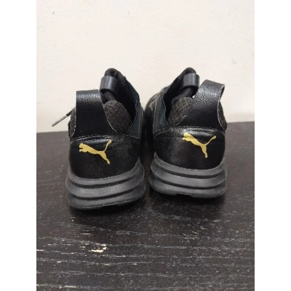 Puma Womens Enzo 191331 04 Black Running Shoes Sneakers Size 7.5 No Shoe Strings